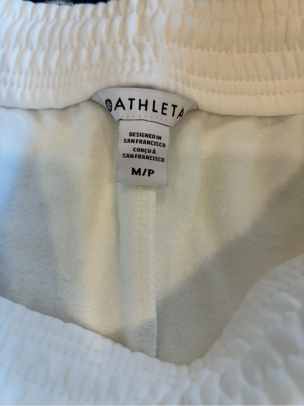 Athleta White Fleece-Lined Jogger Pants